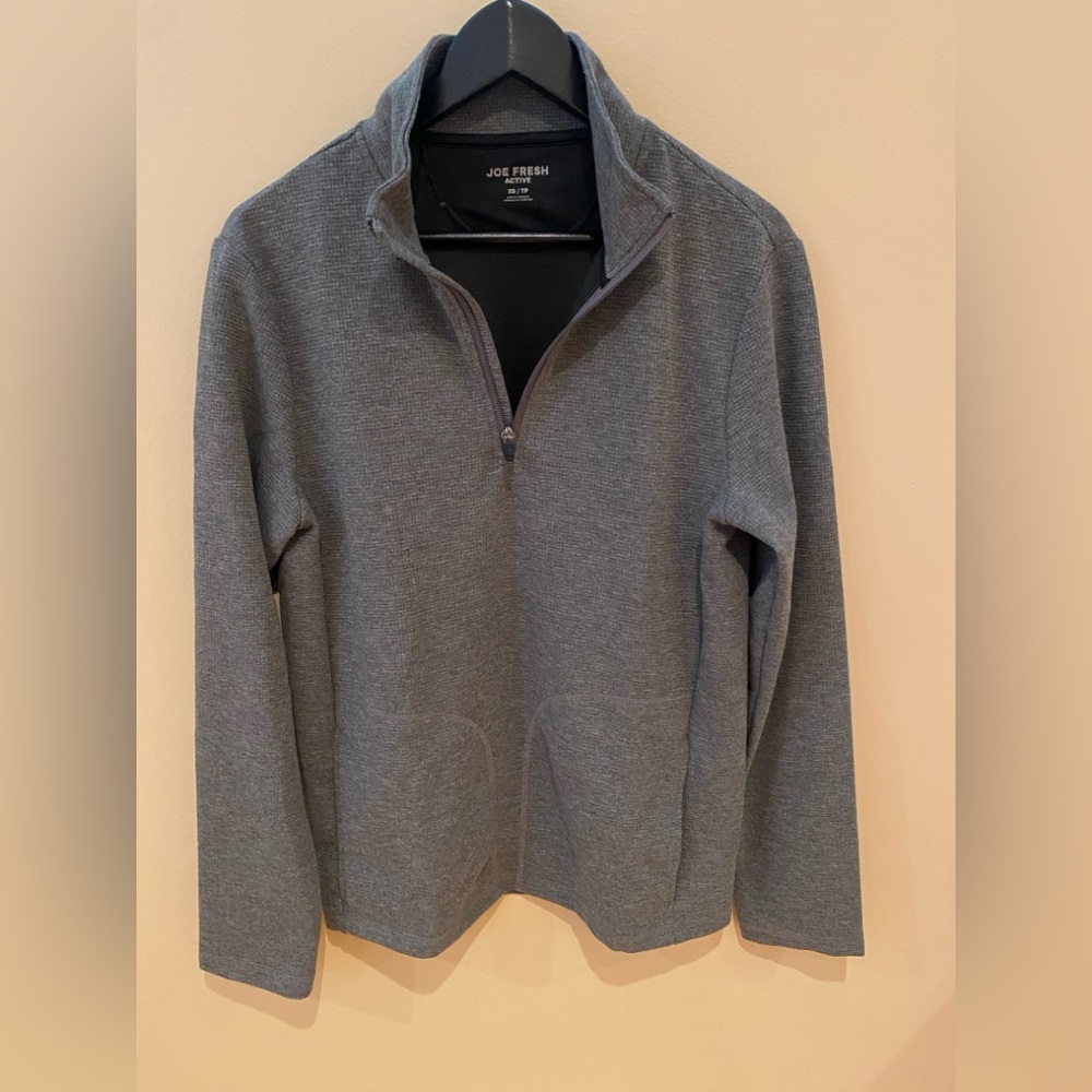 Joe Fresh Men's Charcoal Zip-Up Sweater